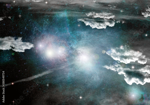 galaxy in a free space. 3D rendering