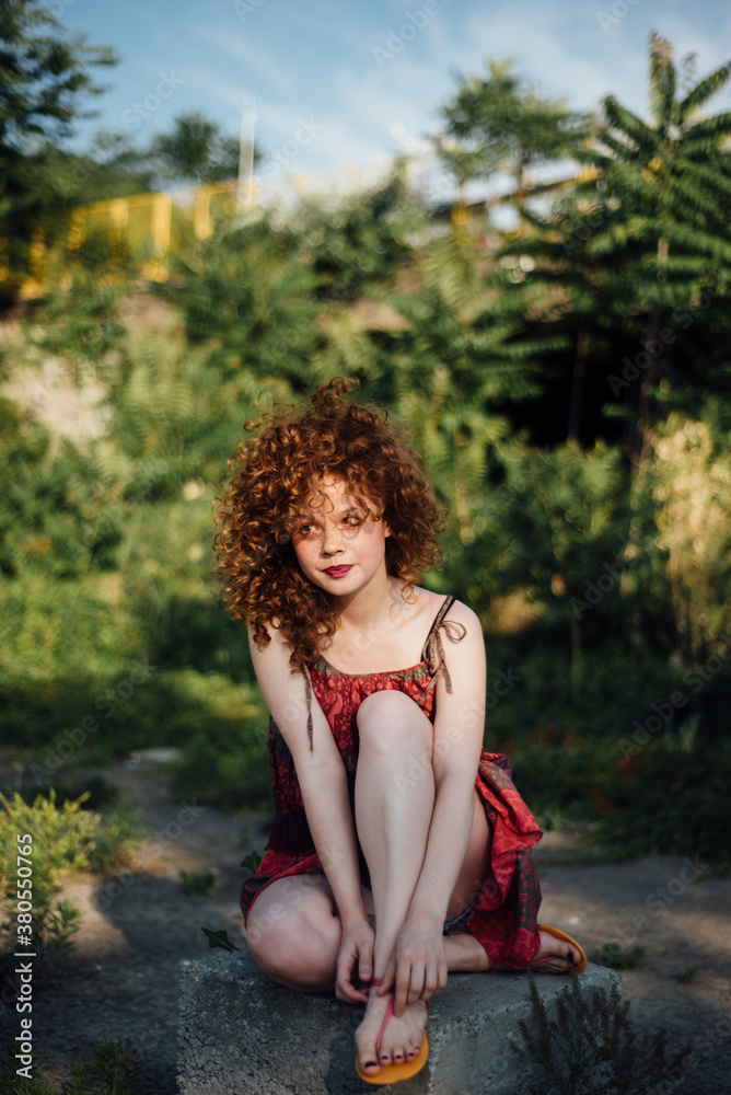 Portrait of beautiful smiling ginger woman Portrait of beautiful smiling ginger woman