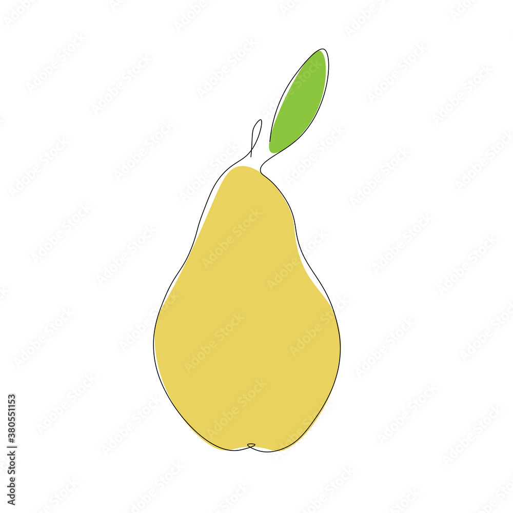 Pear fruit icon on white background, vector illustration