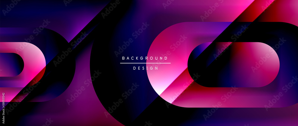 Vector geometric abstract background with lines and modern forms. Fluid gradient with abstract round shapes and shadow and light effects Vector geometric abstract background with lines and modern forms. Fluid gradient with abstract round shapes and shadow and light effects