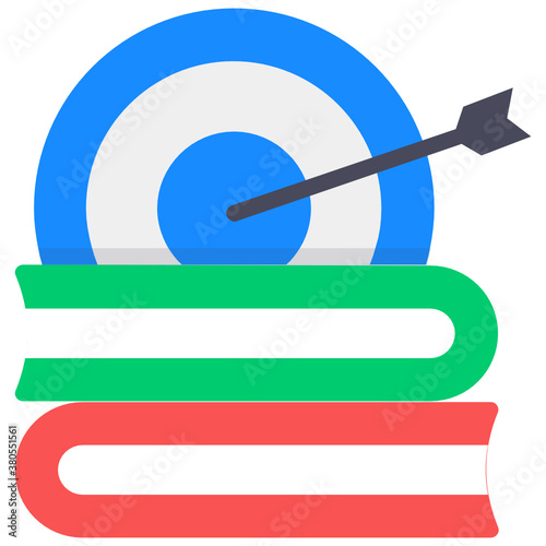 
Educational target vector, study goal in flat style 
