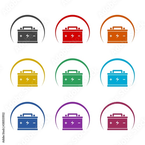 Car battery icon, color set