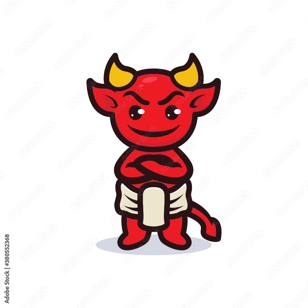 Cute baby devil Halloween mascot design