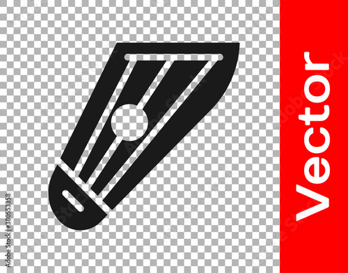 Black Musical instrument kankles icon isolated on transparent background. Vector.