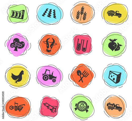 agricultural icon set