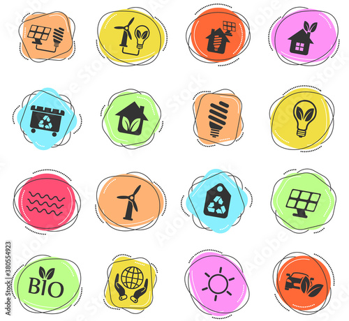 alternative energy icon set