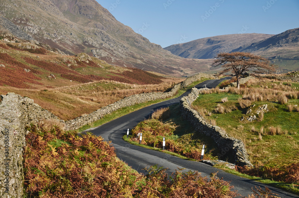 Mountain road to Kirkstone Pass. Cumbria, UK. Mountain road to Kirkstone Pass. Cumbria, UK.
