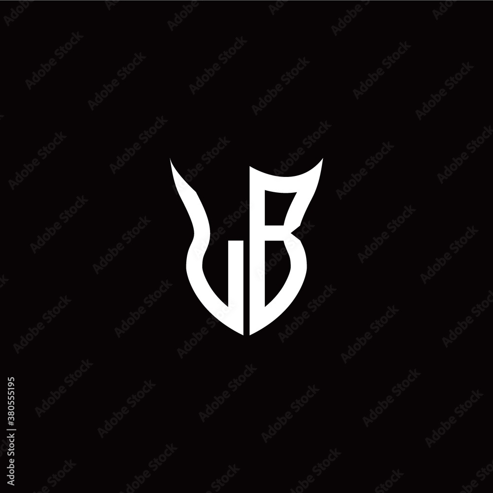 Initial L B letter with unique shield style logo template vector Initial L B letter with unique shield style logo template vector