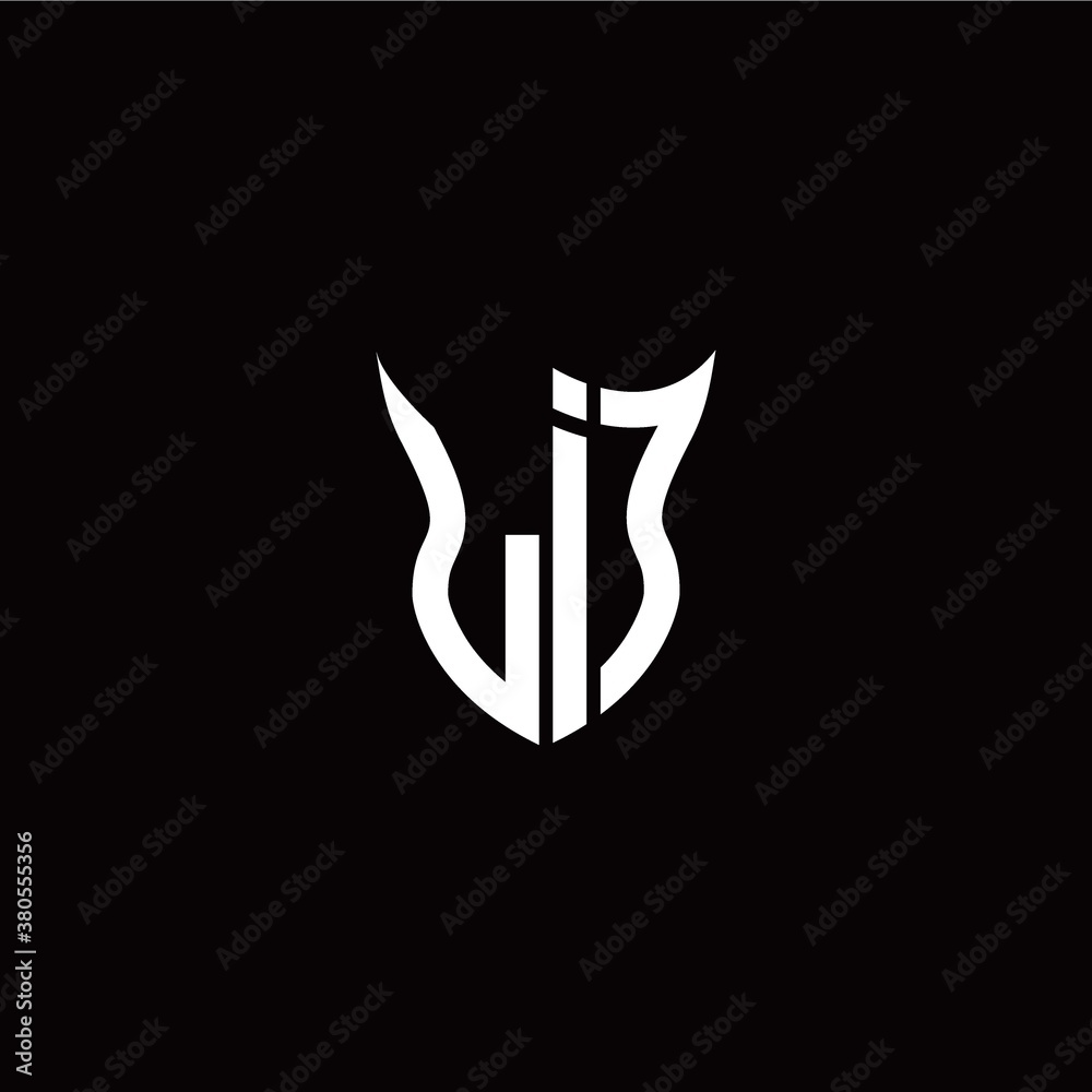 Initial L I letter with unique shield style logo template vector