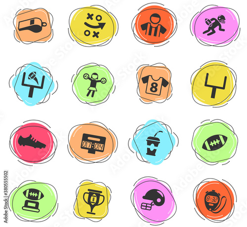 american football icon set