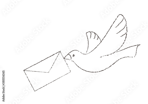 Bird carrying a letter