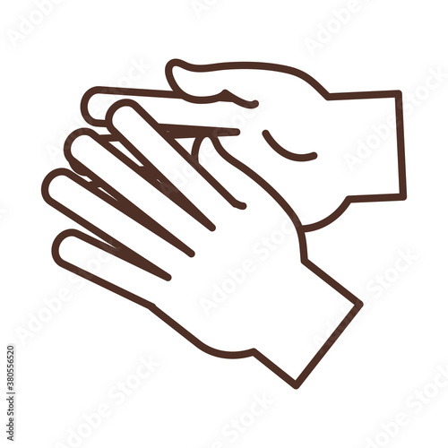 sign language hand gesture handshake, line icon