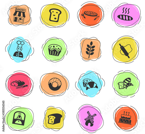 bakery icon set