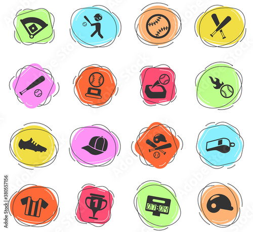 baseball icon set