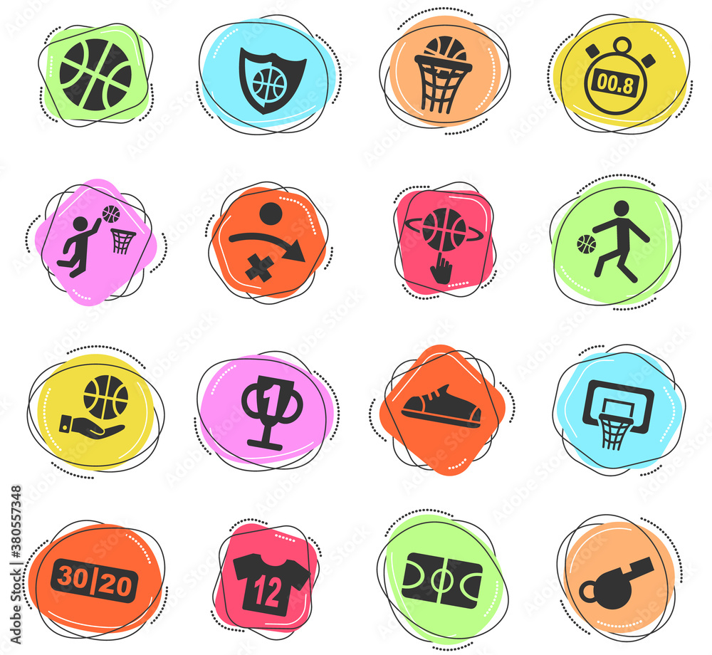 basketball icon set basketball icon set