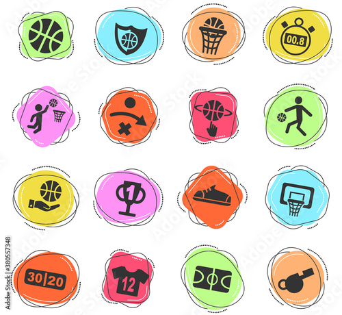 basketball icon set