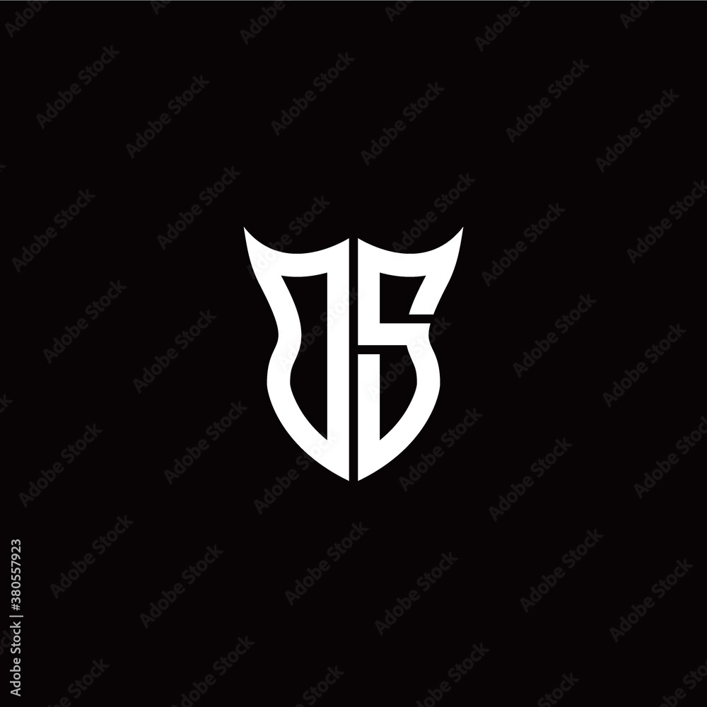 Initial O S letter with unique shield style logo template vector Initial O S letter with unique shield style logo template vector