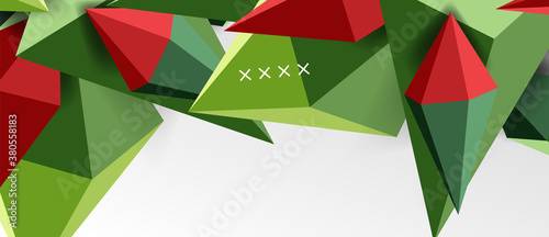 3d low poly abstract shape background vector illustration