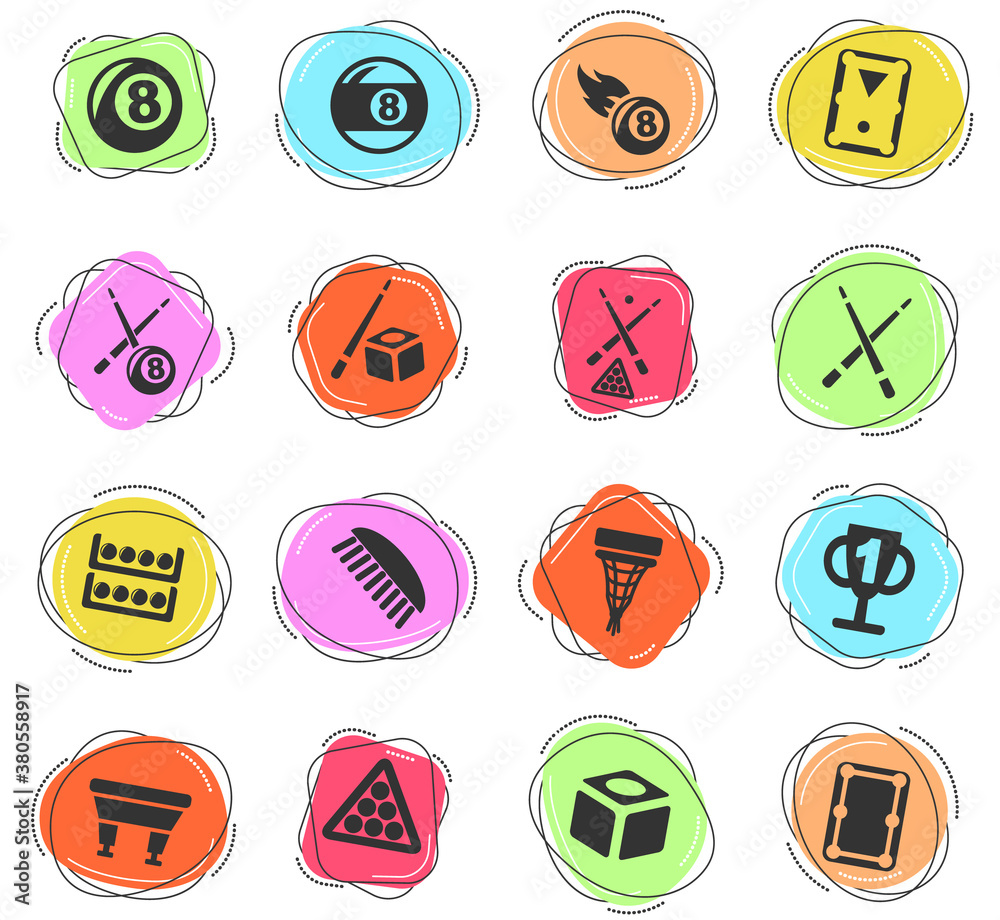 billiards icon set billiards icon set