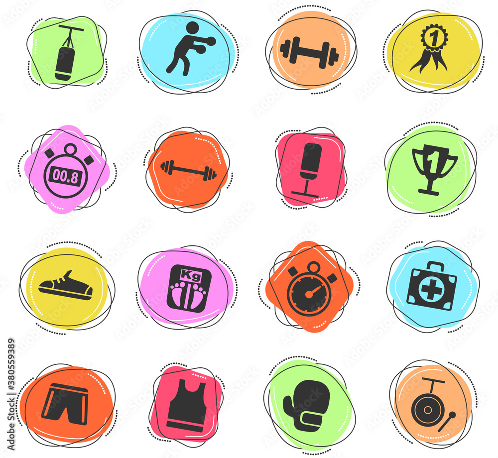 boxing icon set boxing icon set