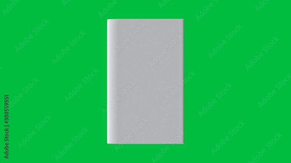 3d rendering blank cover book on green screen 4k footage