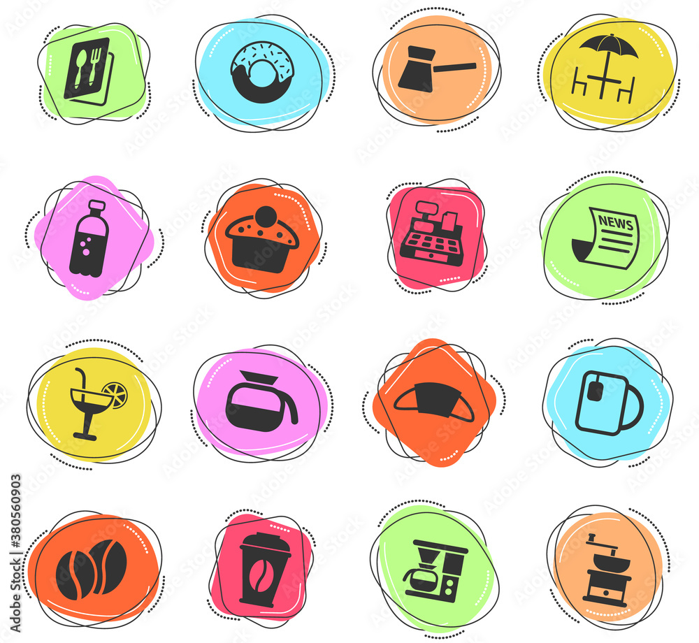 Cafe icon set Cafe icon set