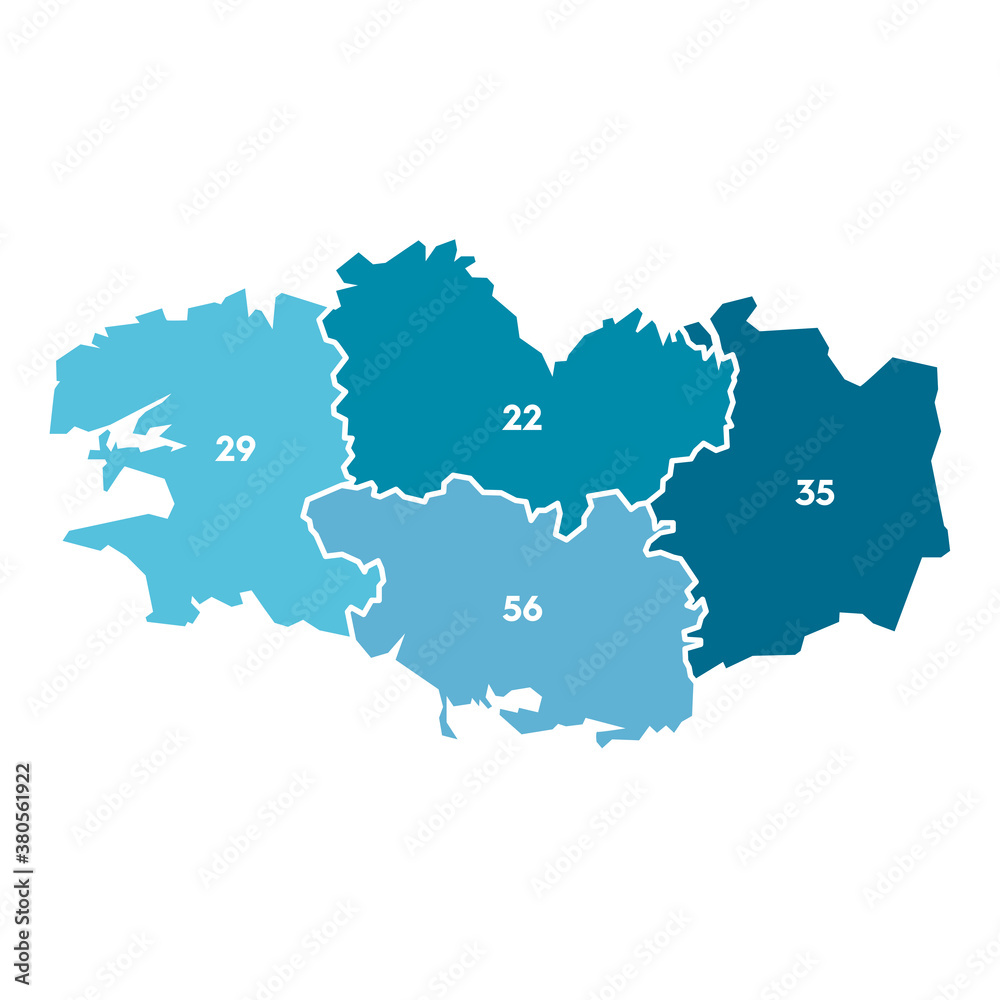 Obraz premium carte Bretagne départements bretagne