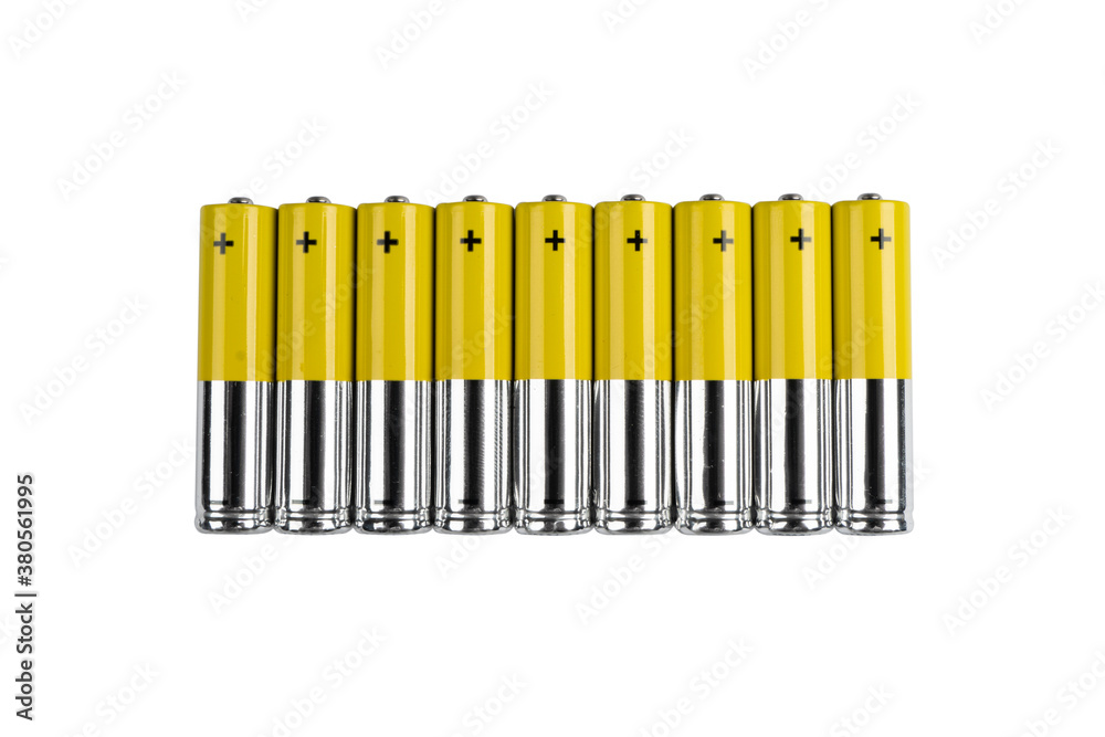 Battery. Alkaline battery isolated on white background with clipping path. New alkaline AA battery with copy space isolated on white background