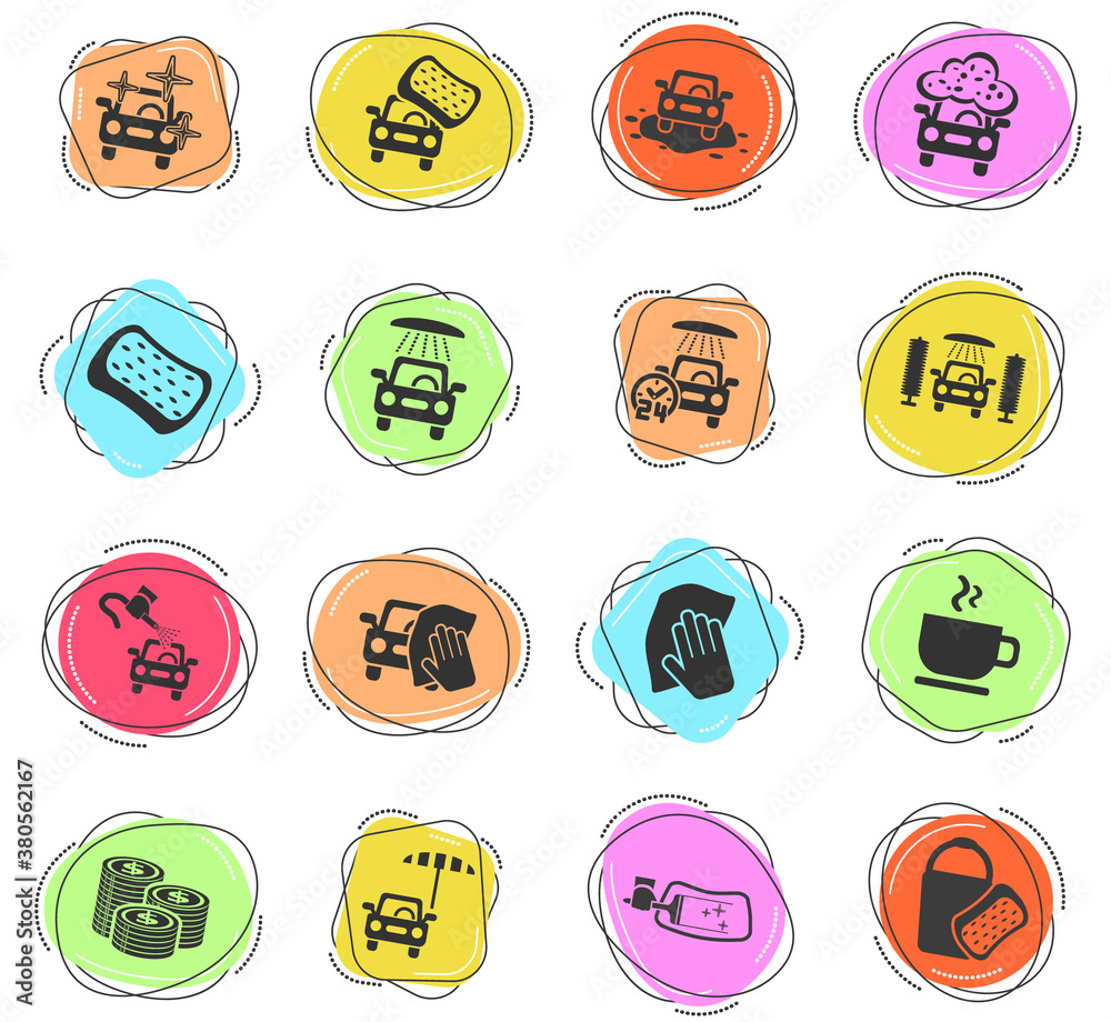 car wash service icon set car wash service icon set
