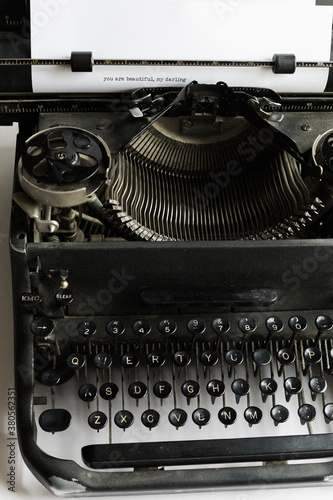 vintage typewriter with a love note photo