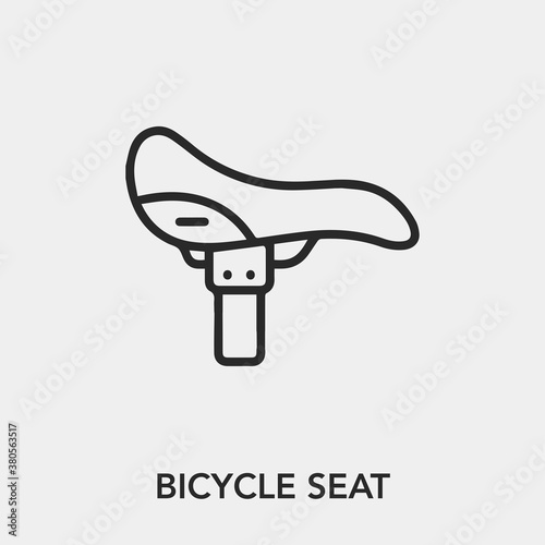 bicycle seat icon vector. Linear style sign for mobile concept and web design. bicycle seat symbol illustration. Pixel vector graphics - Vector.