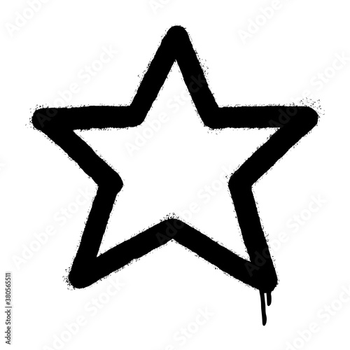 graffiti spray star icon isolated on white background. vector illustration.
