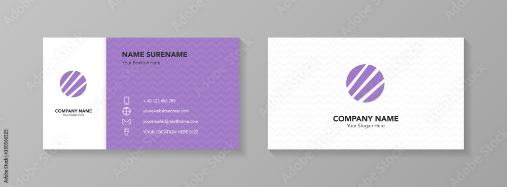 Fototapeta premium Business card design with icons. Vector