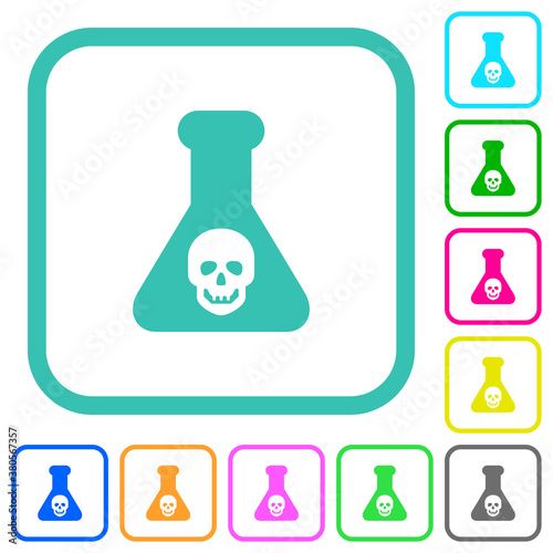Dangerous chemical experiment vivid colored flat icons