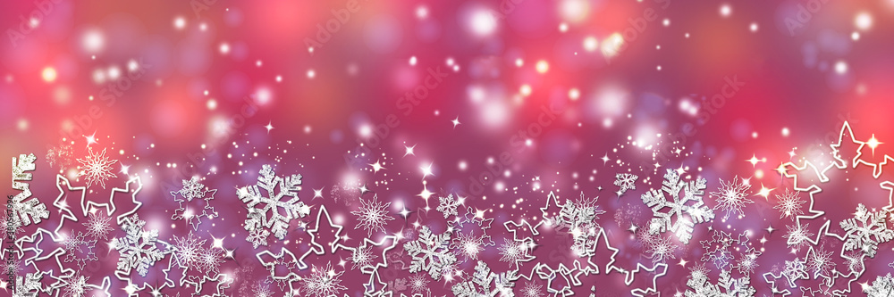 Panoramic Christmas background with snowflakes. Panoramic Christmas background with snowflakes.