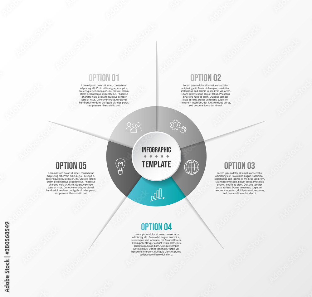 Fototapeta premium Business infographic with icons. Flowchart. Vector
