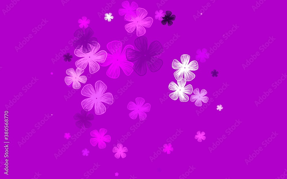 Light Pink vector doodle pattern with flowers. Light Pink vector doodle pattern with flowers.