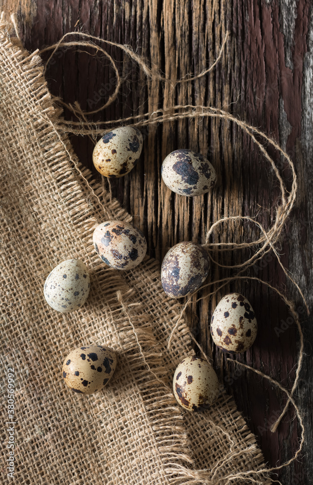 Quail Eggs in Rustic Setting Quail Eggs in Rustic Setting