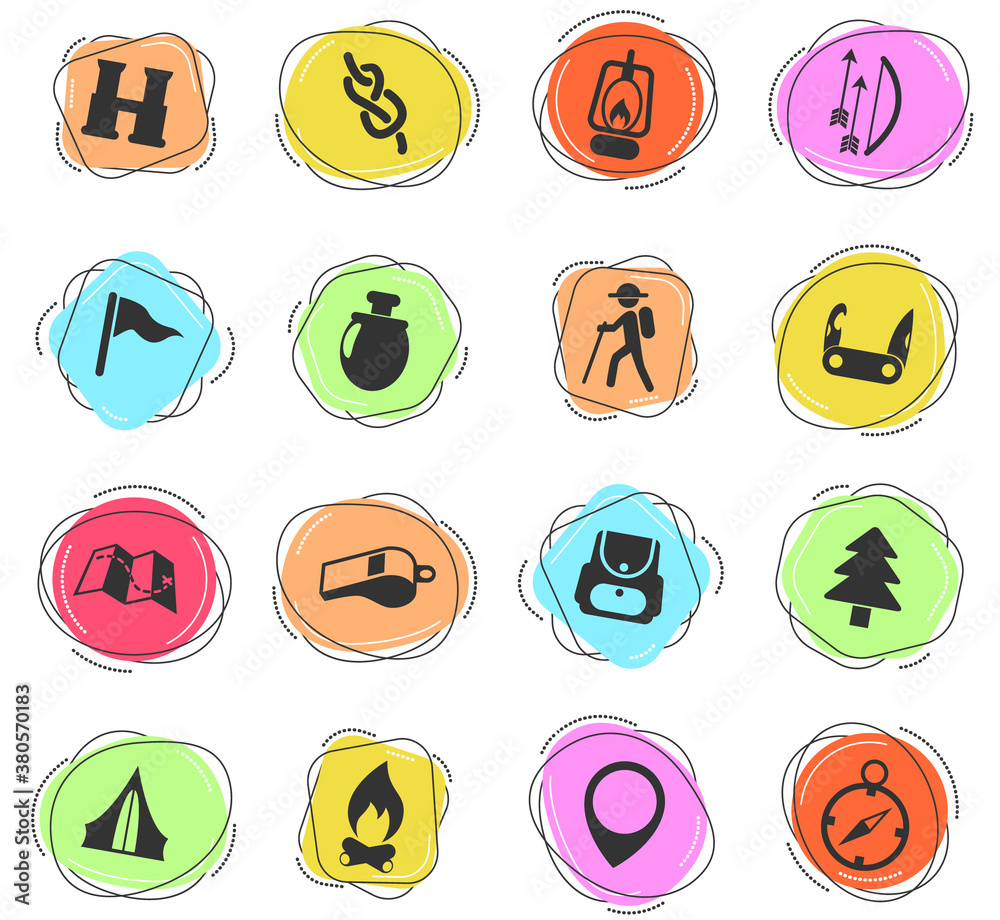 day of scouts icon set day of scouts icon set