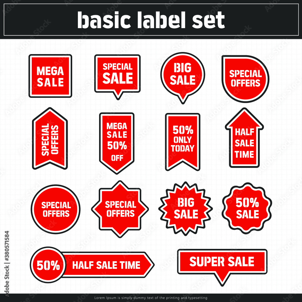 Illustration,label,advertisement :Variant set of labels Illustration,label,advertisement :Variant set of labels