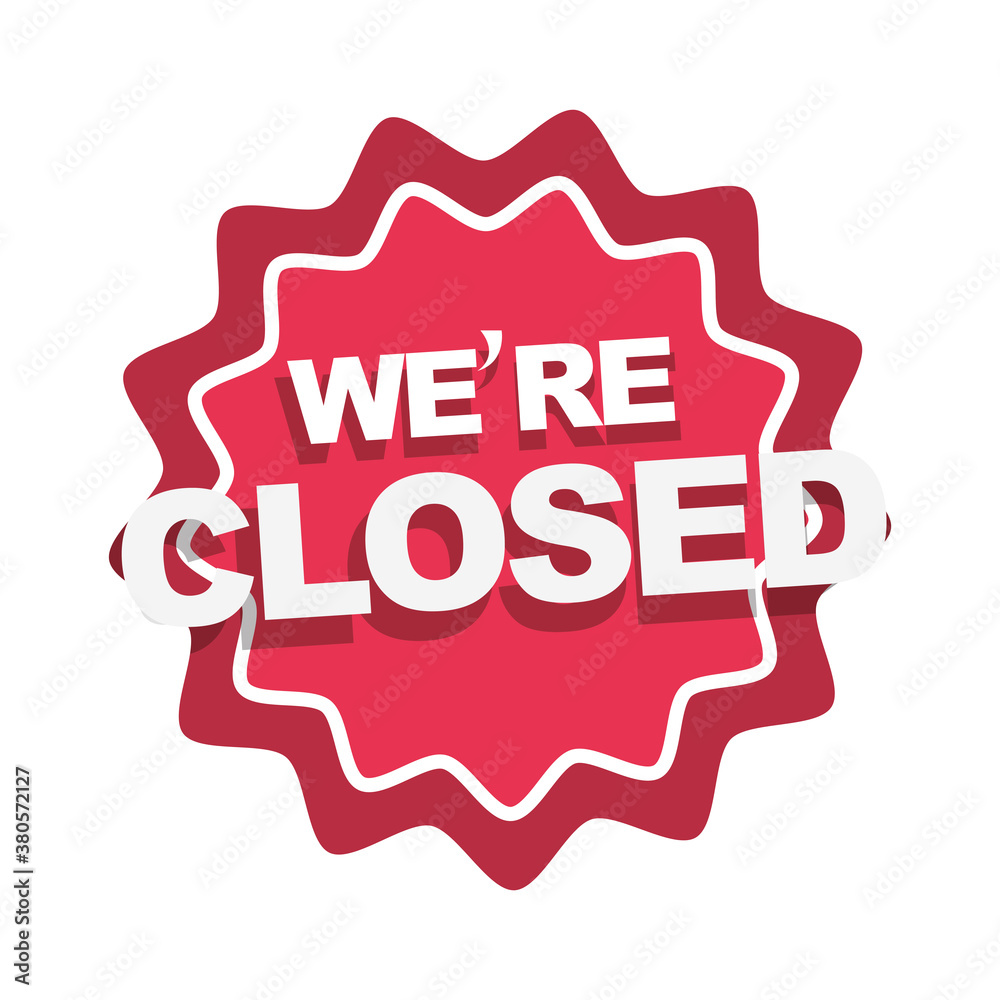 were closed information warning sign in public places flat icon were closed information warning sign in public places flat icon