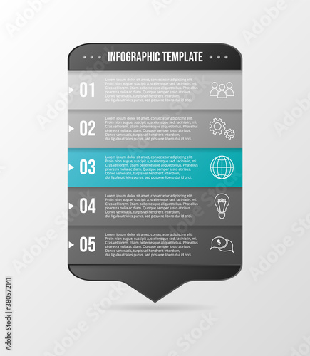 Design of infographic template. Flowchart with business icons. Vector