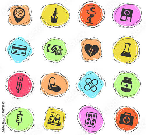 drug store icon set