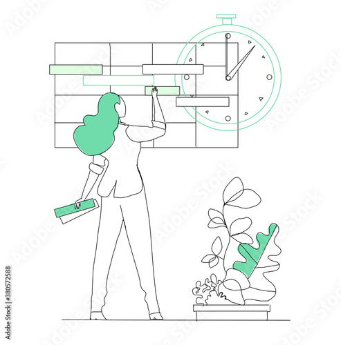 Project manager che pianifica scadenze e deadline sul calendario