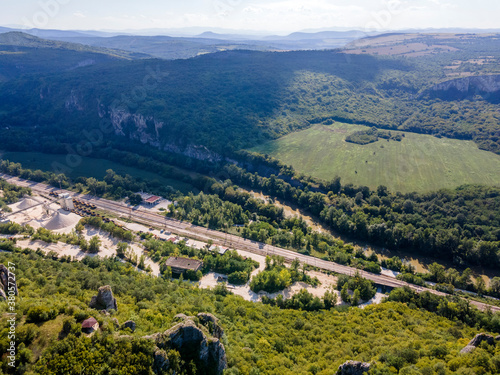 Iskar river, passing near village of Karlukovo, Bulgaria photo