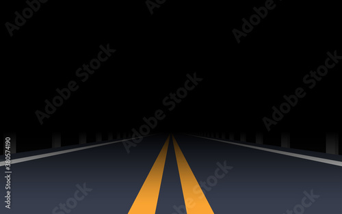 view of road in the night in the jungle