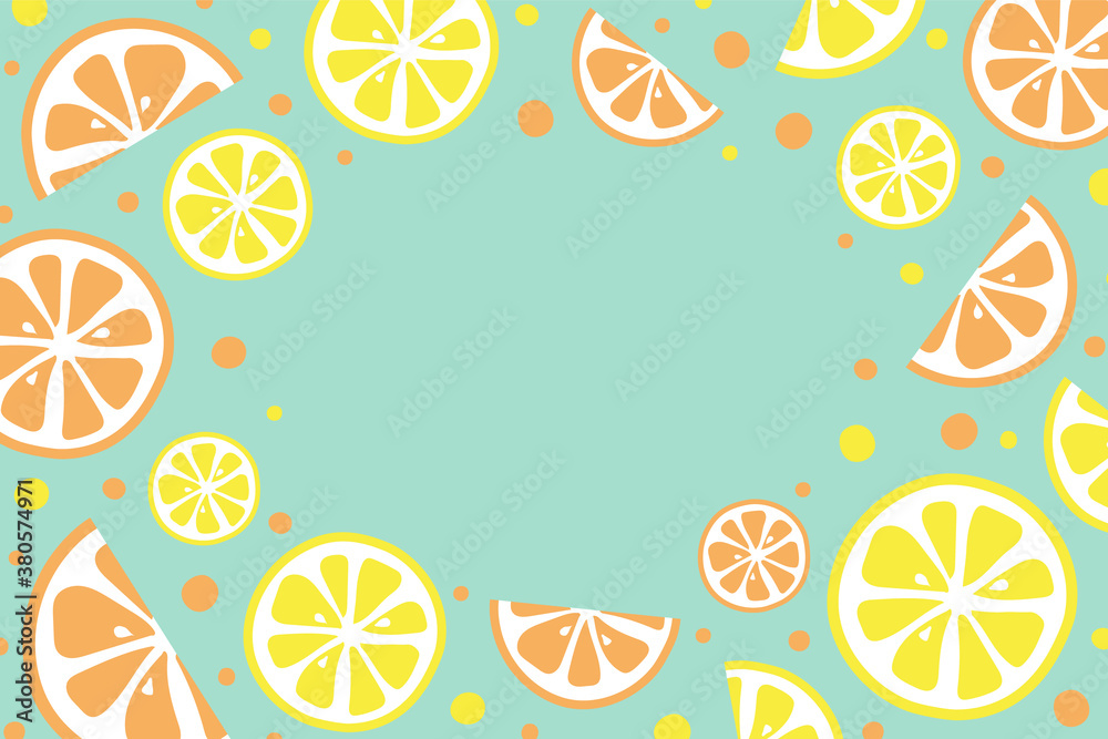 Fruit frame. Summer background concept. Vector Fruit frame. Summer background concept. Vector