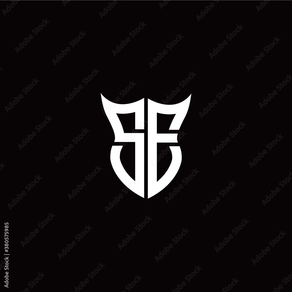 Initial S E letter with unique shield style logo template vector Initial S E letter with unique shield style logo template vector