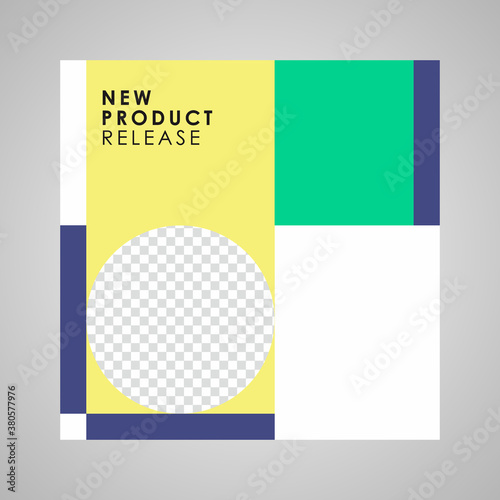 Set of Editable minimal square banner template. Suitable for social media post and web internet ads. Vector illustration with photo college.