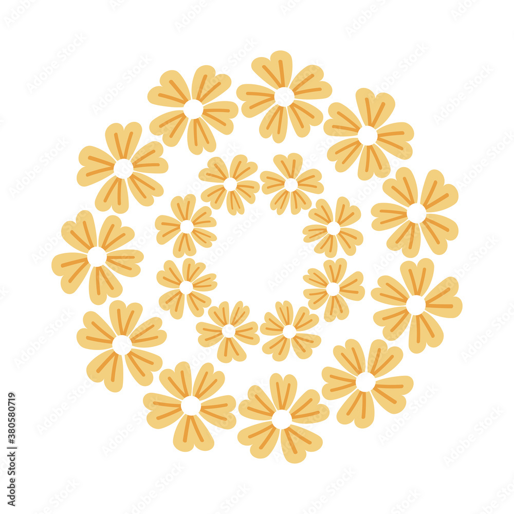 flowers garden around decoration emblem